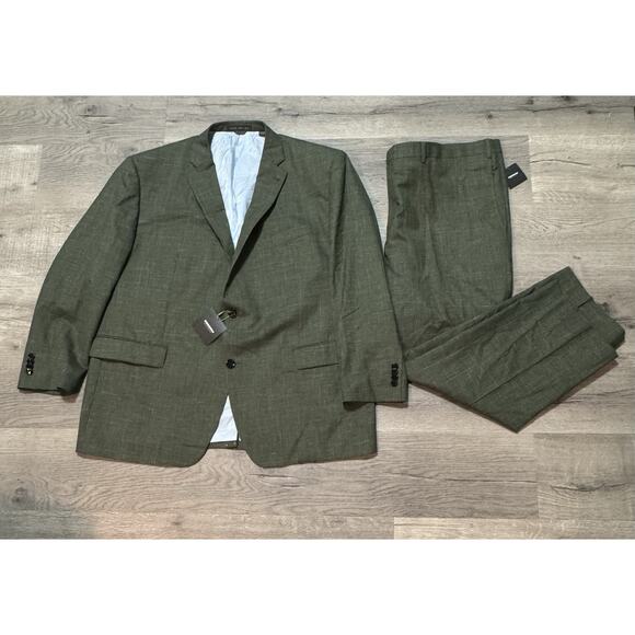 Indochino NWT Green Suit 52 Jacket 46x29 Pants Wool Linen Green $799 - Picture 1 of 16